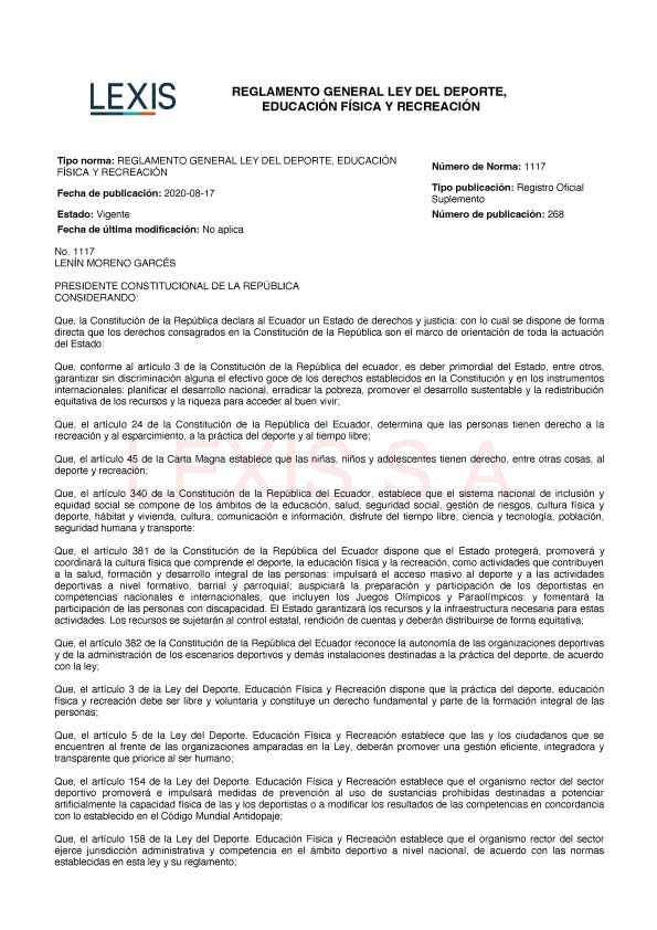 REGLAMENTO-GENERAL-LEY-DEL-DEPORTE-EDUCACIÓN-FÍSICA-Y-RECREACIÓN